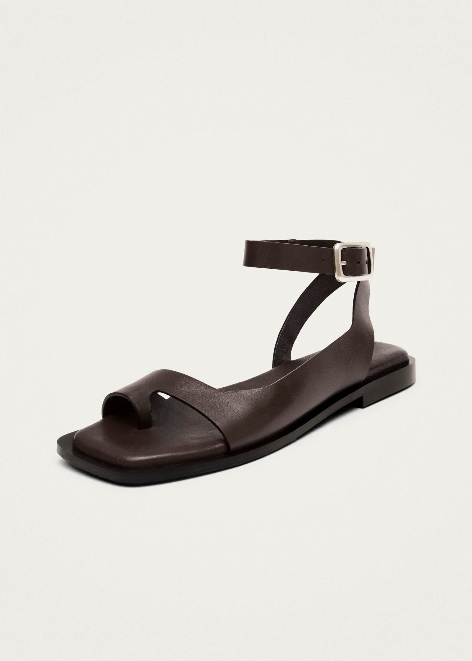 Tebas Brown Leather Sandals