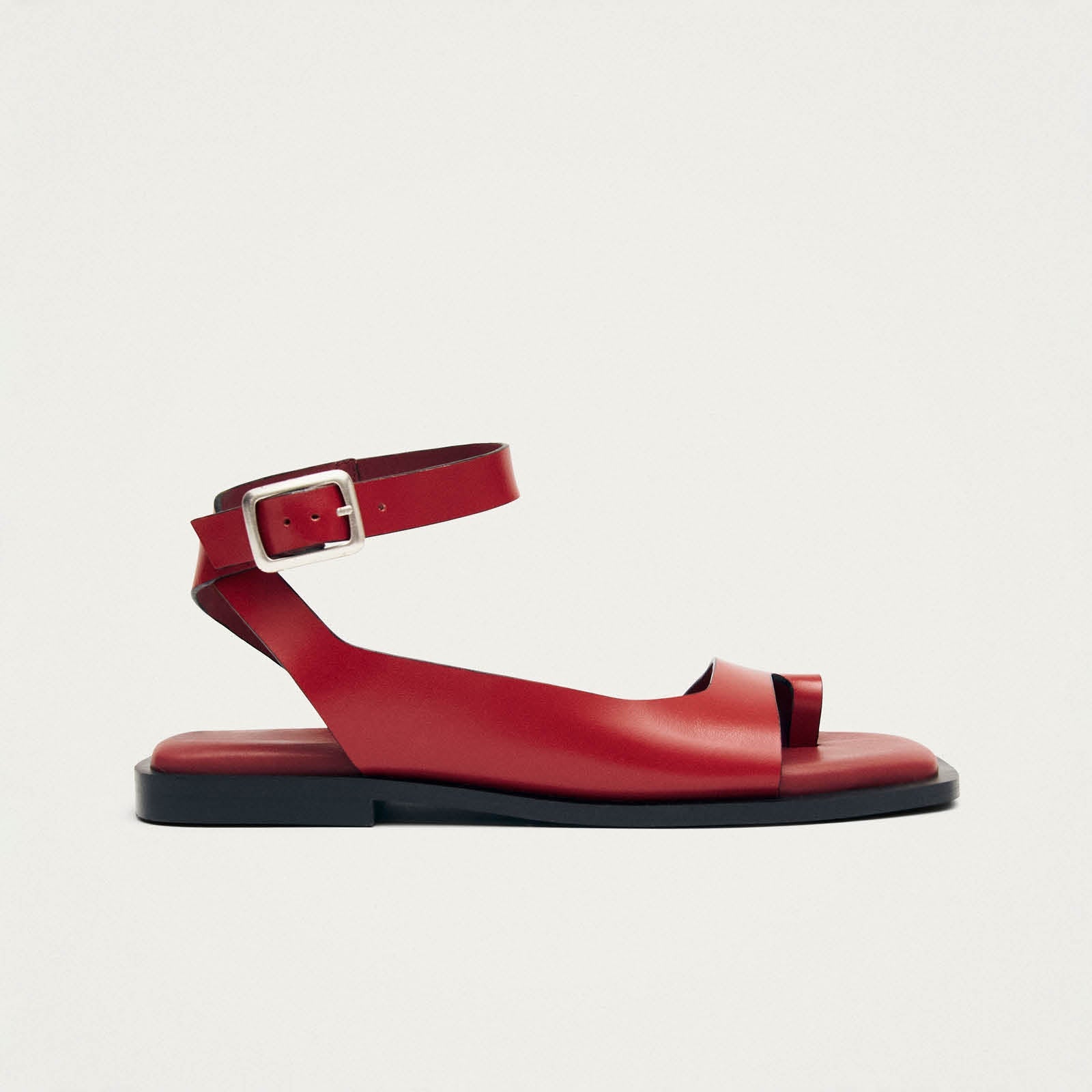 Tebas Red Leather Sandals
