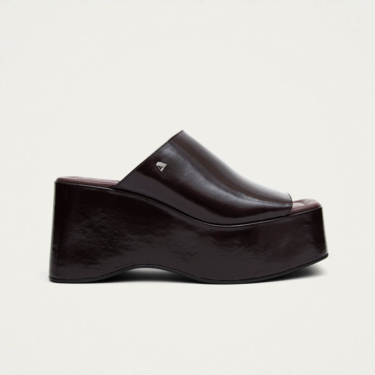 Vale Patent Brown Leather Sandals